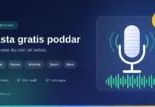 Bästa gratis poddar – så lyssnar du utan att betala Grafik med en mikrofon och ljudvågor bredvid texten "Bästa gratis poddar – så lyssnar du utan att betala" och en gul märkning med "100% gratis".