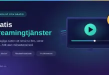 Gratis streamingtjänster – bästa lagliga sätten att streama gratis Illustration av en tv-skärm med uppspelningsknapp och en gul prislapp med texten "0 kr per månad", som symboliserar gratis och lagliga streamingtjänster i Sverige.