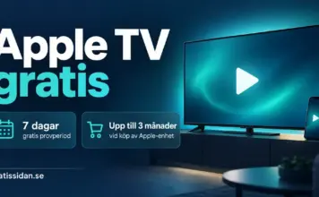 Apple TV+ gratis – så funkar provperioden och 3 månader via köp Grafik med en tv och mobil samt information om Apple TV:s kostnadsfria provperiod på sju dagar och upp till tre månader gratis vid köp av en Apple-enhet.
