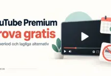 YouTube Premium gratis – provperiod och lagliga sätt att slippa reklam Illustration av en videospelare, en kalender med bock och en överstruken reklamskylt bredvid text om gratis provperiod för YouTube Premium och lagliga alternativ.